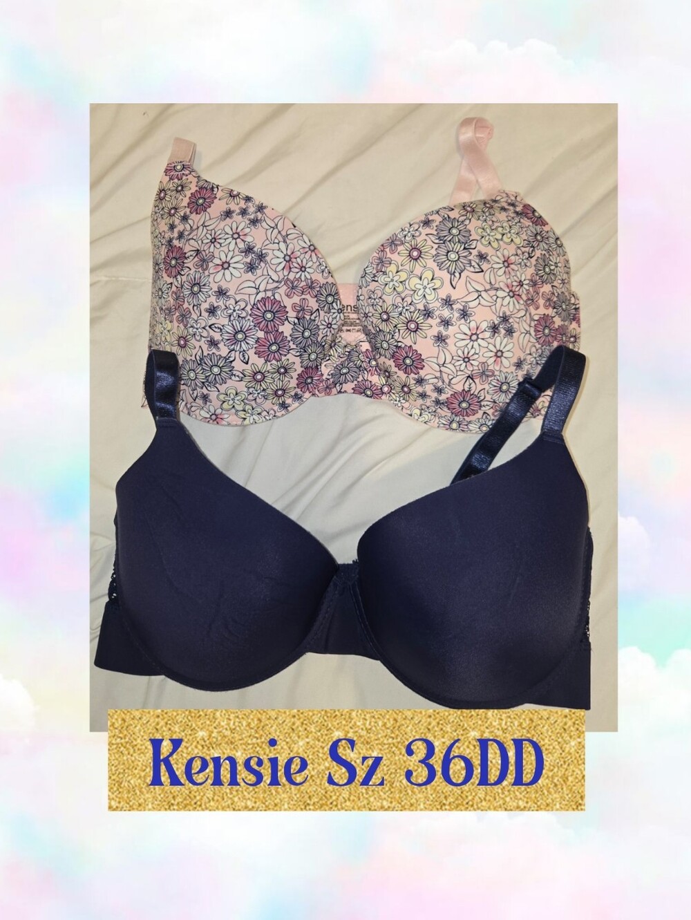 Kensie Women's Floral & Navy Bra Set - 36DD